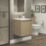Newland  Double Door Wall-Mounted Vanity Unit with Basin Effect Natural Oak 500mm x 450mm x 540mm
