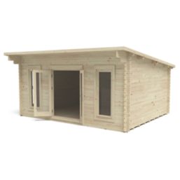 Forest Mendip 16' 6" x 13' (Nominal) Pent Timber Log Cabin