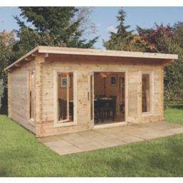 Forest Mendip 16' 6" x 13' (Nominal) Pent Timber Log Cabin
