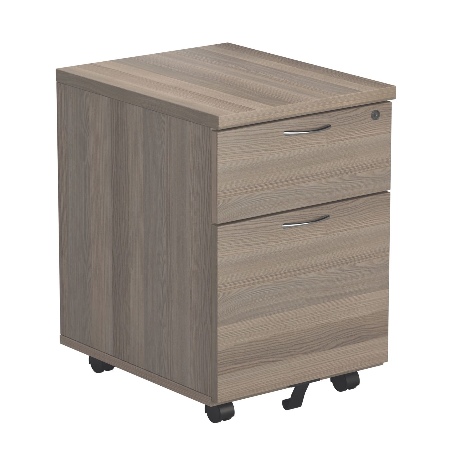 TC Group 2-Drawer Mobile Desk Pedestal Grey Oak 404mm x 500mm x 595mm (894TT)