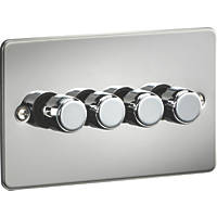 Knightsbridge FP2184PC 4-Gang 2-Way LED Dimmer Switch  Polished Chrome