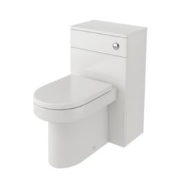 Idaho Bathroom Unit with Back-to-Wall Toilet & Concealed Cistern White Gloss 500mm x 820mm x 769mm 4 Piece Set