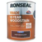 Ronseal 750ml Deep Mahogany Satin Water-Based Wood Stain