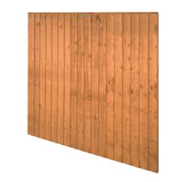 Forest Vertical Board Closeboard  Fence Panels Golden Brown 6' x 5' 6" Pack of 3