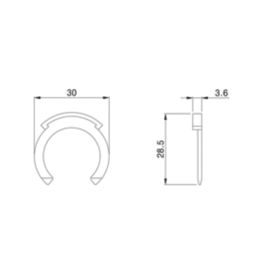 Flomasta  Plastic Collet Clips Red 22mm 10 Pack