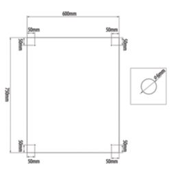 Laura Ashley  Clear with Brushed Brass Caps Kitchen Splashback 600mm x 750mm x 6mm