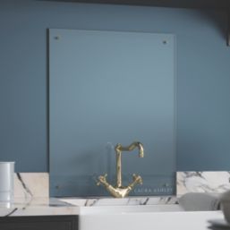 Laura Ashley  Clear with Brushed Brass Caps Kitchen Splashback 600mm x 750mm x 6mm