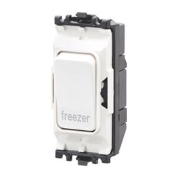 MK Grid Plus 20A Grid DP Freezer Switch White  with Colour-Matched Inserts