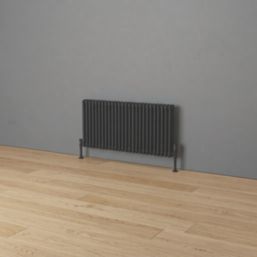 Reina 600mm x 1190mm 5277BTU Black Horizontal 3 Column Radiator