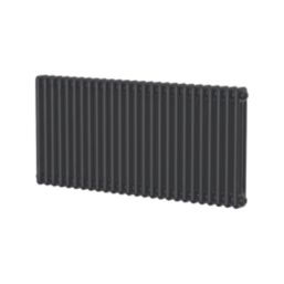 Reina 600mm x 1190mm 5277BTU Black Horizontal 3 Column Radiator