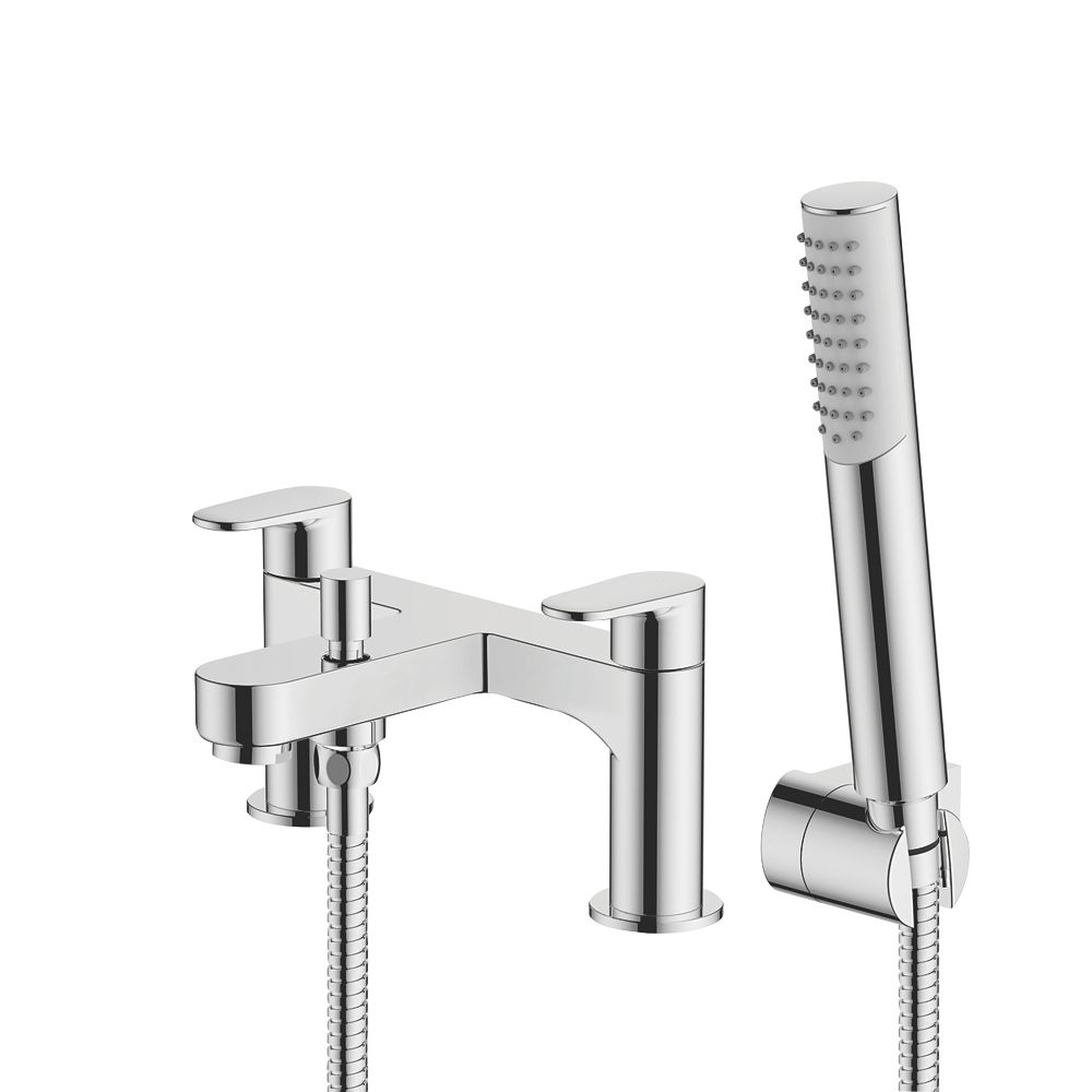 Swirl Sheppey DeckMounted DualLever Bath Shower Mixer Chrome Screwfix