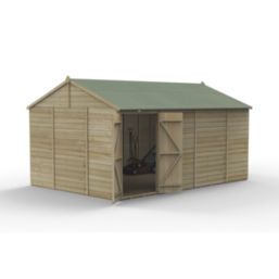 Forest Beckwood 14' 6" x 10' (Nominal) Reverse Apex Shiplap Timber Shed with Base & Assembly