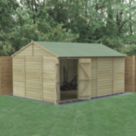 Forest Beckwood 14' 6" x 10' (Nominal) Reverse Apex Shiplap Timber Shed with Base & Assembly