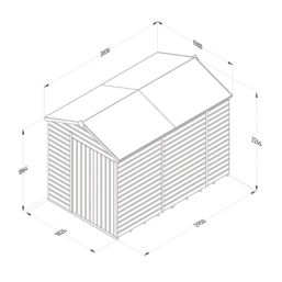 Forest Beckwood 6' x 9' 6" (Nominal) Apex Shiplap Timber Shed with Assembly