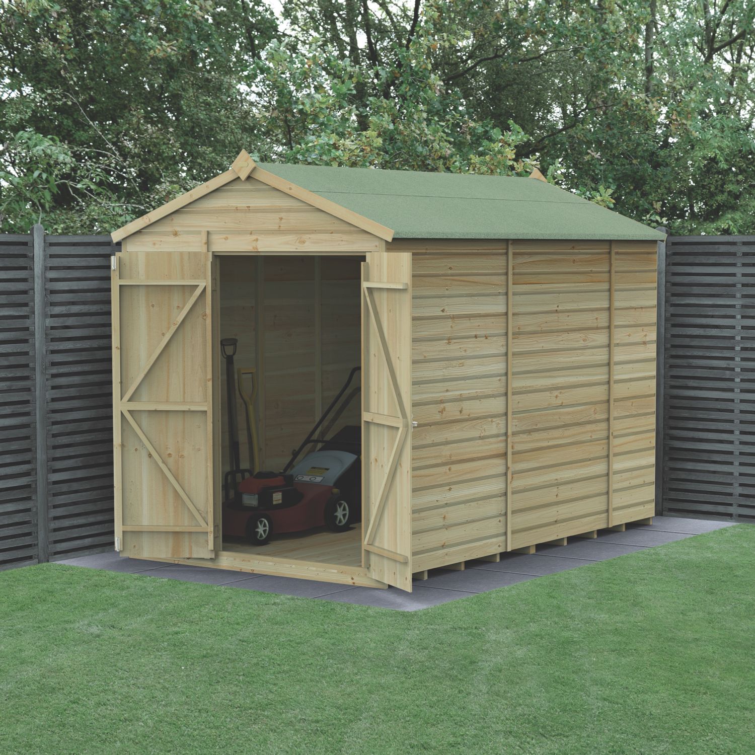Forest Beckwood 6' x 9' 6" (Nominal) Apex Shiplap Timber Shed with Assembly (895RF)