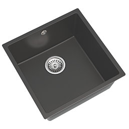 ETAL Comite 1 Bowl Composite Kitchen Sink Gloss Black 440mm x 440mm