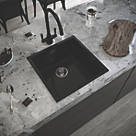 ETAL Comite 1 Bowl Granite Composite Kitchen Sink Gloss Black 440 x 440mm