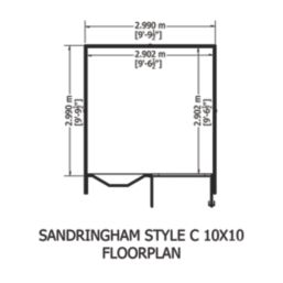 Shire Sandringham 10' x 10' (Nominal) Apex Timber Summerhouse