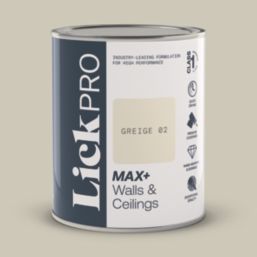 LickPro Max+ 1Ltr Greige 02 Matt Emulsion  Paint