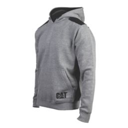 CAT Logo Panel Hooded Sweatshirt Dark Heather Grey 4X Large 58-60" Chest