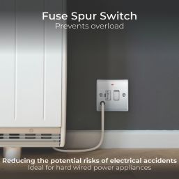 British General Nexus Metal 13A Switched Fused Spur & Flex Outlet with LED Polished Chrome