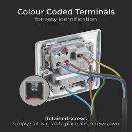 British General Nexus Metal 13A Switched Fused Spur & Flex Outlet with LED Polished Chrome