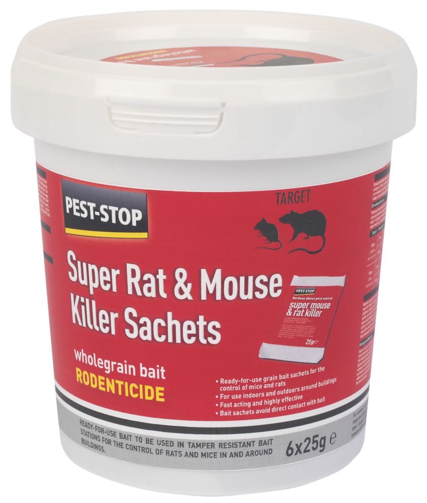 Pest-Stop Rodent Wheat Bait 25g 6 Pack - Screwfix