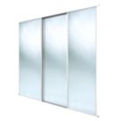 Spacepro Classic 3-Door Framed Sliding Wardrobe Doors White Frame Mirror Panel 2672mm x 2260mm
