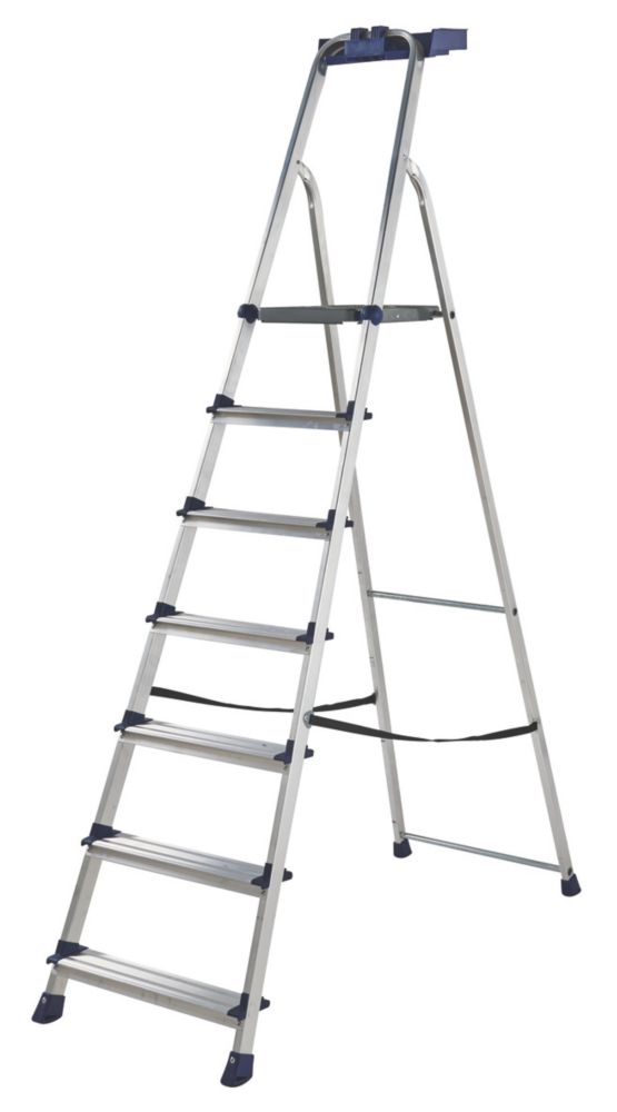 Werner Aluminium 2.1m 7 Step Platform Step Ladder