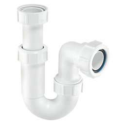 McAlpine Adjustable Inlet Tubular 'P' Trap White 32mm