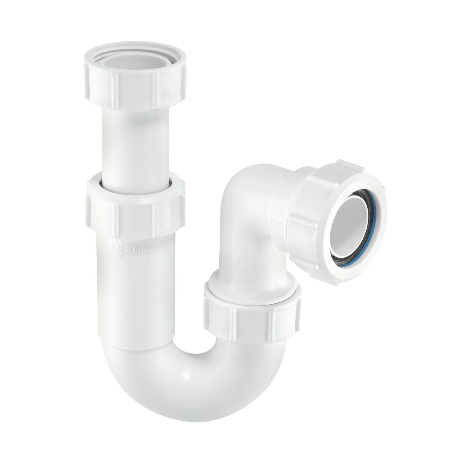 McAlpine Adjustable Inlet Tubular 'P' Trap White 32mm (89677)