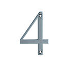 Fab & Fix Door Numeral 4 Polished Chrome 80mm