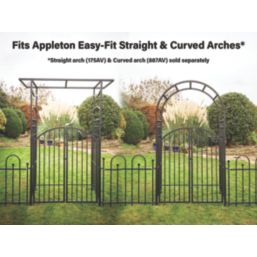 Apollo Appleton Easy Fit Arch Gates Matt-Black 121cm x 132cm 1 Pair
