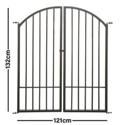 Apollo Appleton Easy Fit Arch Gates Matt-Black 121cm x 132cm 1 Pair