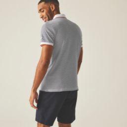 Regatta Tiver Polo Shirt White / Navy Stripe Medium 40" Chest