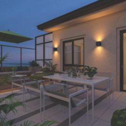Calex Bari Outdoor LED Up & Down Wall Light Black 7W 400lm