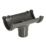 FloPlast  uPVC Round Gutter Running Outlet Anthracite Grey 112mm x 68mm