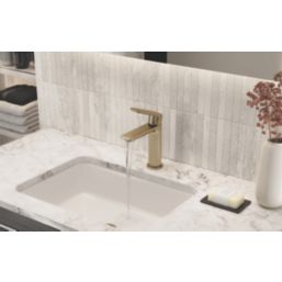 Bristan Frammento Brushed Brass 170mm Standard Lever Mono Basin Mixer Tap  With Clicker Waste