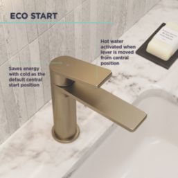 Bristan Frammento Brushed Brass 170mm Standard Lever Mono Basin Mixer Tap  With Clicker Waste