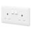 MK Base 13A 2-Gang SP Switched Socket White  with White Inserts