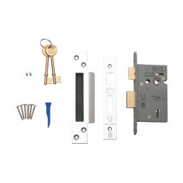Smith & Locke Fire Rated  5 Lever Polished Chrome Architectural Sash Lock 65mm Case - 44mm Backset
