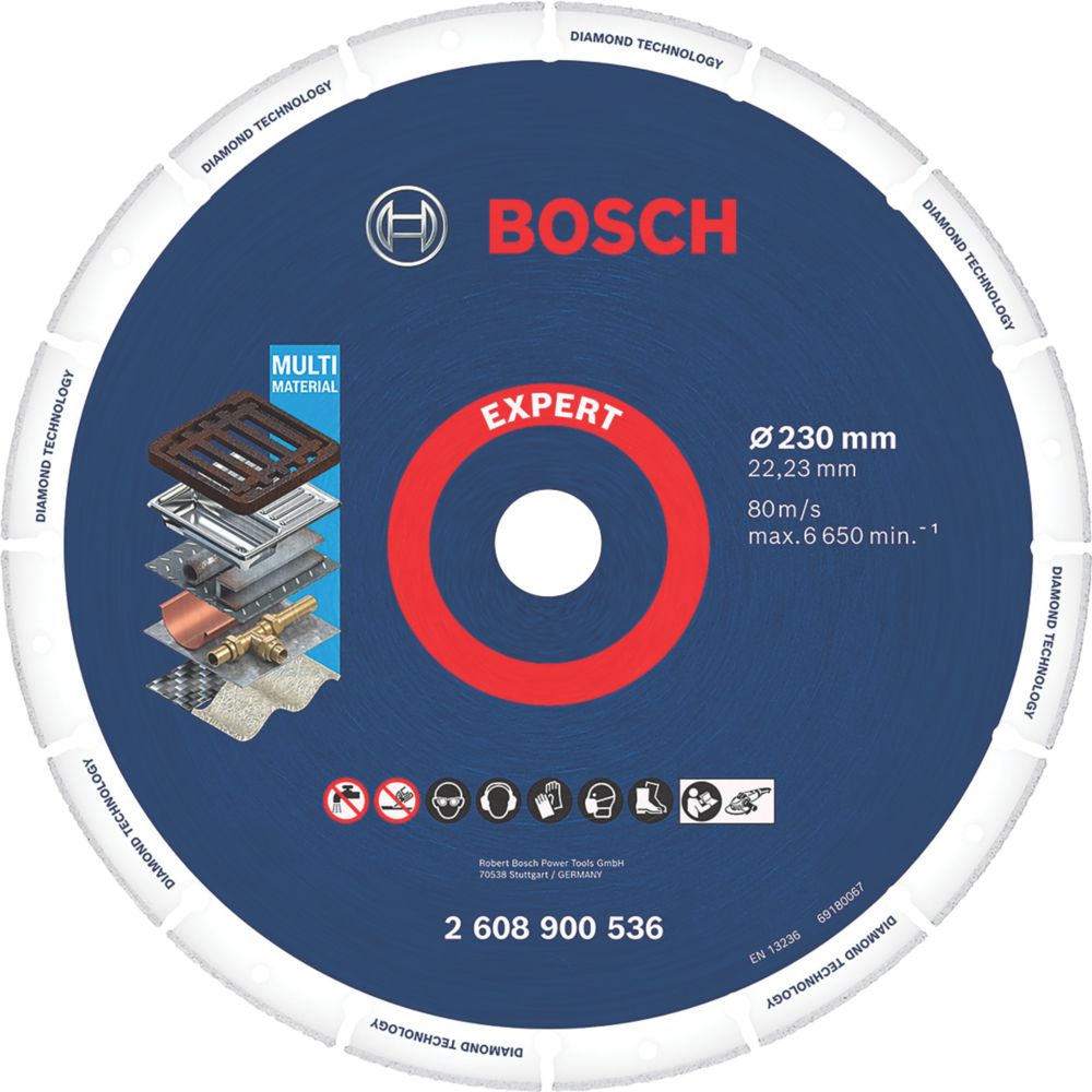 Bosch Expert MultiMaterial Diamond Cutting Disc 230mm x 22.23mm Screwfix
