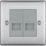 British General Nexus Metal 2-Gang Master Telephone Socket Brushed Steel