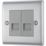British General Nexus Metal 2-Gang Master Telephone Socket Brushed Steel