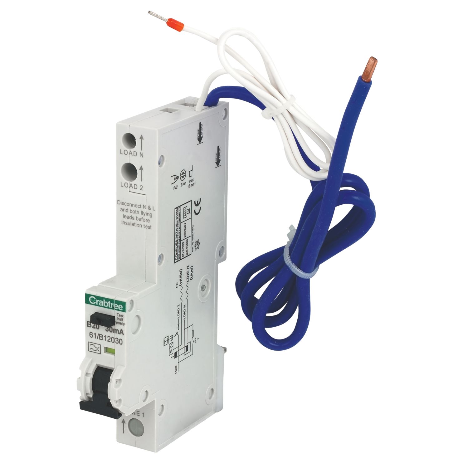 Crabtree Starbreaker 20A 30mA Type A SP B Curve RCBO (89711)