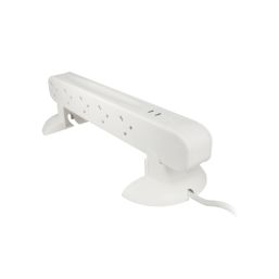 Masterplug 13A 10-Gang Unswitched Surge-Protected Tower Extension Lead + 2.1A 2-Outlet Type A USB Charger  1m