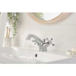 Bristan Colonial Chrome-Plated 120mm Standard Cross Head Mono Basin Mixer Tap  With Pop-Up Waste