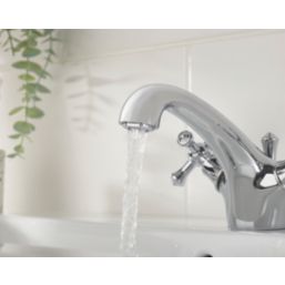 Bristan Colonial Chrome-Plated 120mm Standard Cross Head Mono Basin Mixer Tap  With Pop-Up Waste