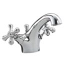 Bristan Colonial Chrome-Plated 120mm Standard Cross Head Mono Basin Mixer Tap  With Pop-Up Waste