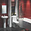 Walker Contemporary P-Shape Left Hand Bathroom Suite with Acrylic Bath